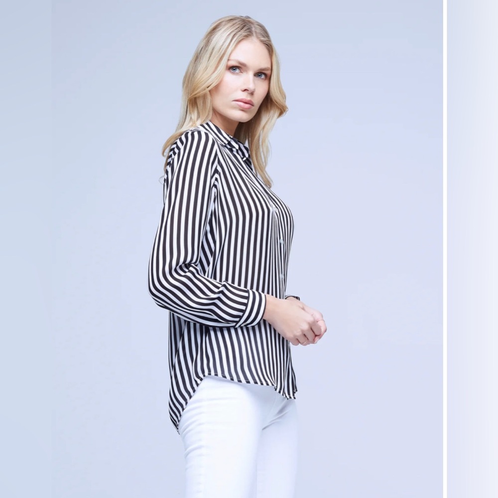 L’agence Striped Silk Blouse - NWT